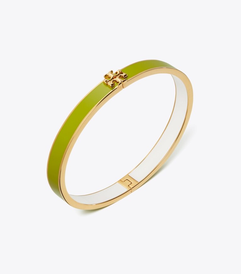Tory Burch designer bracelets Kira Enamel 7mm Bracelet in Tory Gold / Green / Pink front