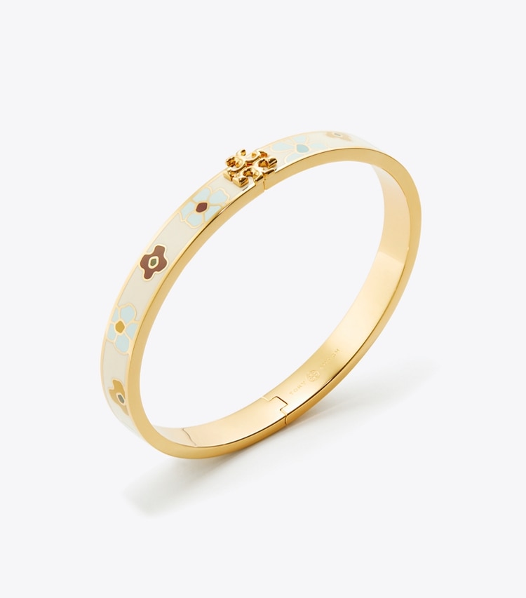 Tory Burch designer armbänder Kira Enamel 7mm Bracelet in Ivory Multi Floral detail