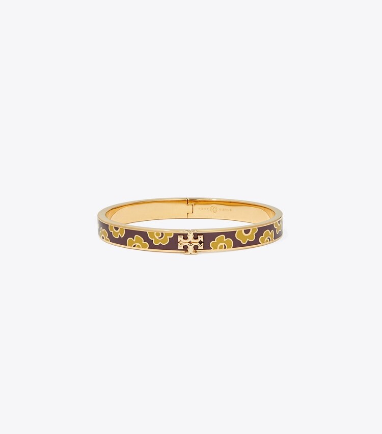 Tory Burch designer bracelets Kira Enamel 7mm Bracelet in Tory Gold / Burgundy Multi front