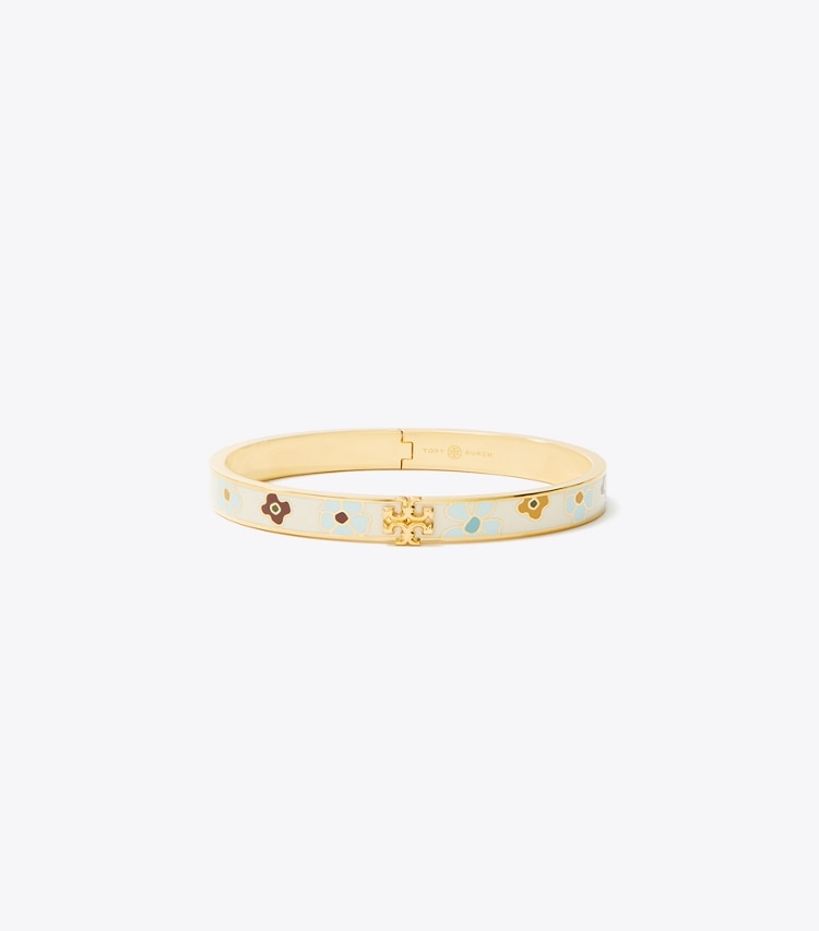 Tory Burch designer armbänder Kira Enamel 7mm Bracelet in Ivory Multi Floral front
