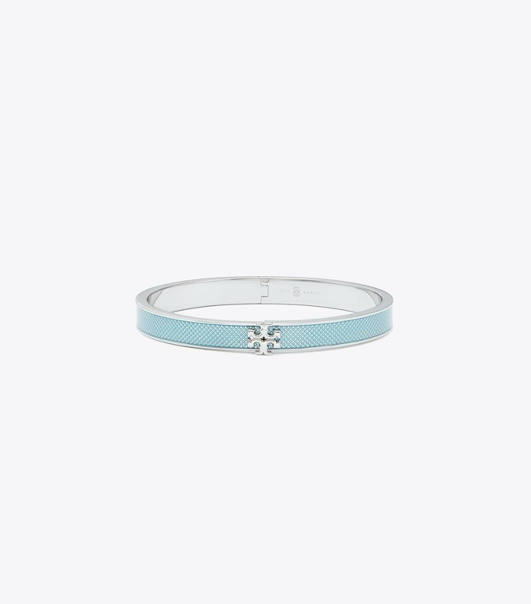 Tory Burch designer bracelets Kira Enamel 7mm Bracelet in Tory Silver / Sky front