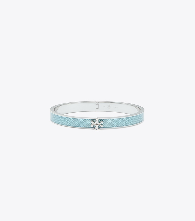 Tory Burch designer bracelets Kira Enamel 7mm Bracelet in Tory Silver / Sky front