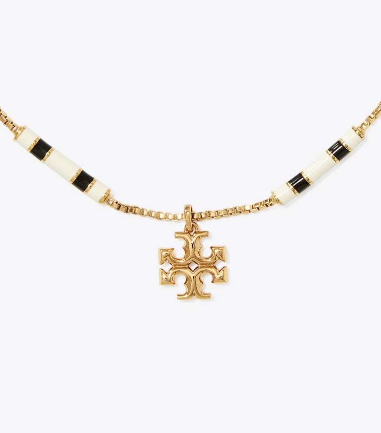 Tory Burch designer bracelets Kira Enamel Bar Bracelet in Tory Gold / New Ivory / Black front