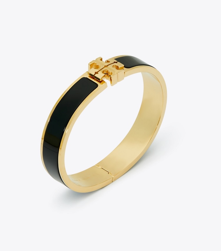 Tory Burch designer bracelets Kira Enamel Bracelet in Tory Gold / Black detail