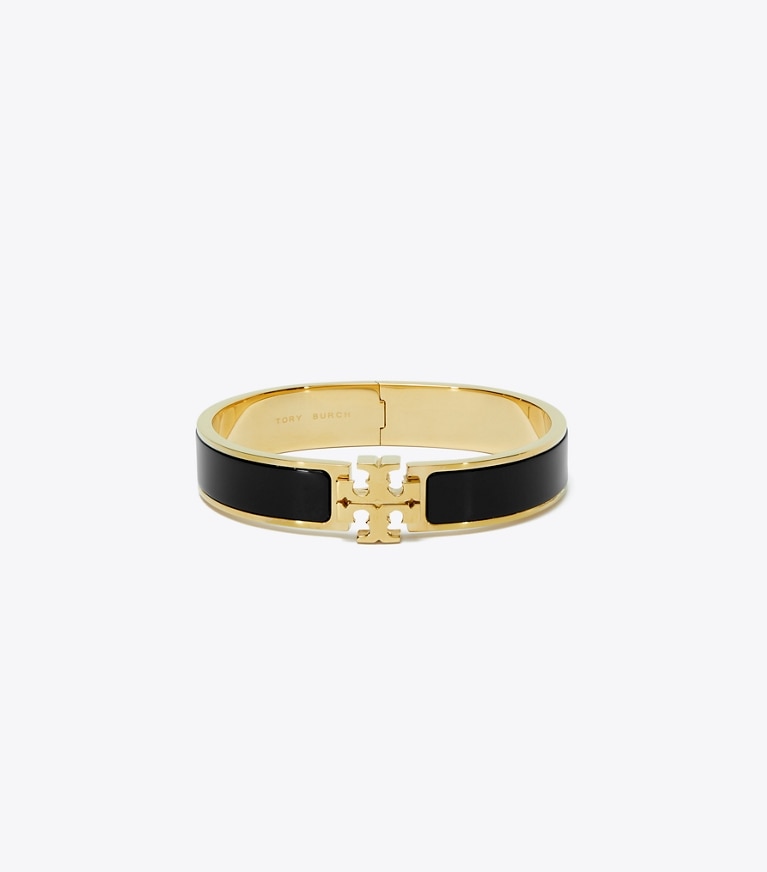 Tory Burch designer bracelets Kira Enamel Bracelet in Tory Gold / Black front