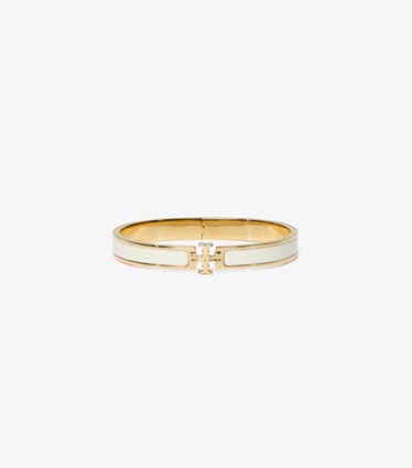 Tory Burch designer ブレスレット キラ エナメル ミディアム ブレスレット in Tory Gold / New Ivory front
