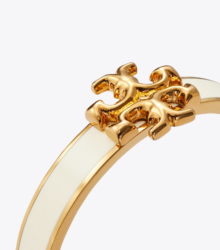 Tory Burch designer rings Kira Enamel Ring in Tory Gold / New Ivory angle