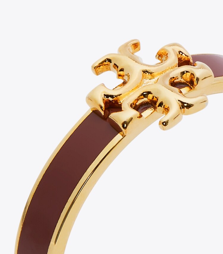 Tory Burch designer rings Kira Enamel Ring in Tory Gold / Burgundy detail