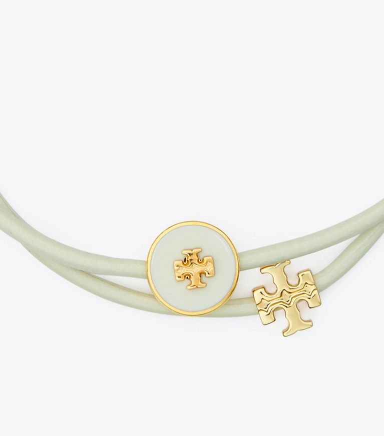 Tory Burch designer bracelets Kira Enamel Slider Bracelet in Tory Gold / New Ivory front