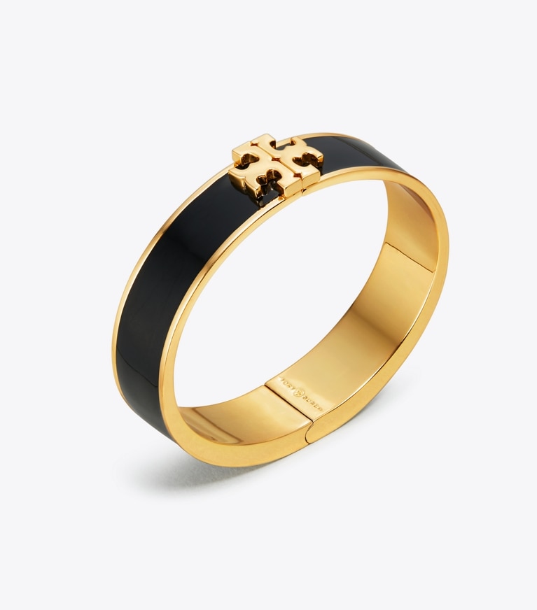 Tory Burch designer bracelets Kira Enameled Bracelet in Black/Tory Gold front