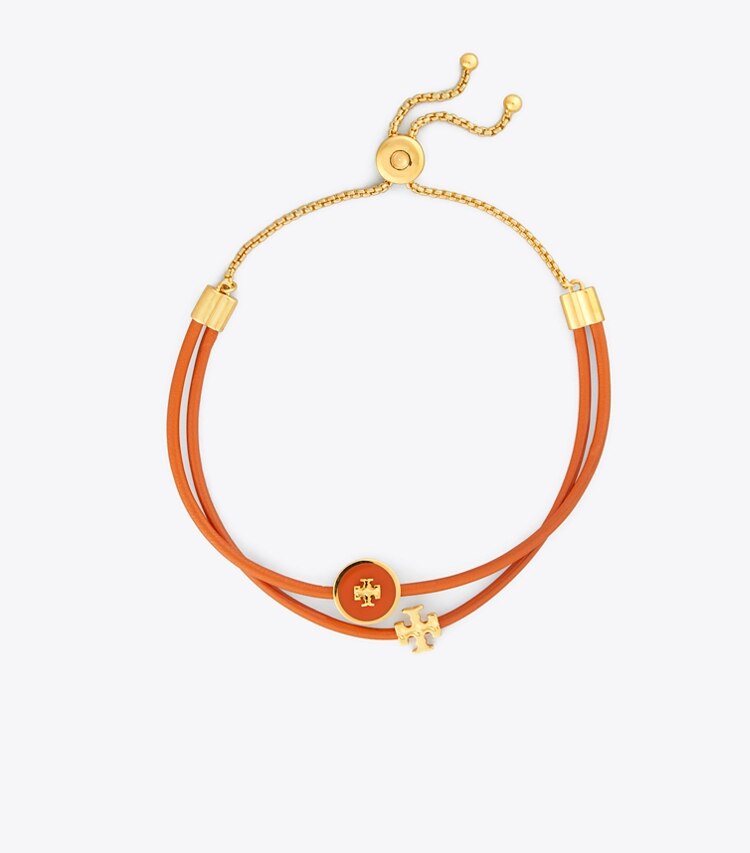 Tory Burch designer bracelets Kira Enameled Slider Bracelet in Tory Gold/Mango front