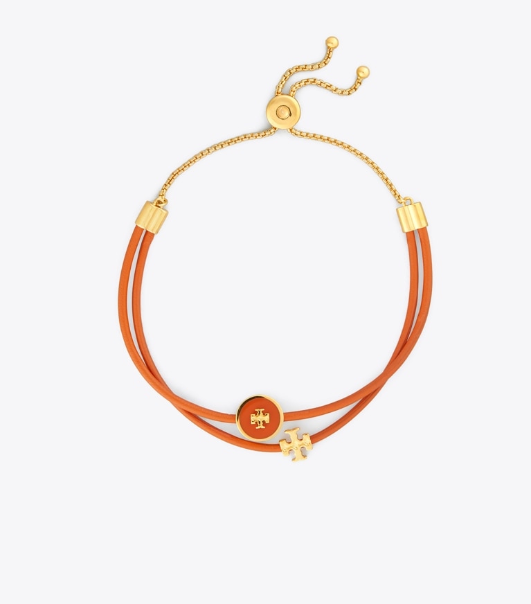 Tory Burch designer bracelets Kira Enameled Slider Bracelet in Tory Gold/Mango front