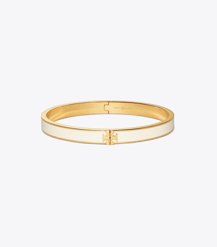 Tory Burch designer bracelets Kira Enameled Slim Bracelet in Tory Gold/New Ivory front