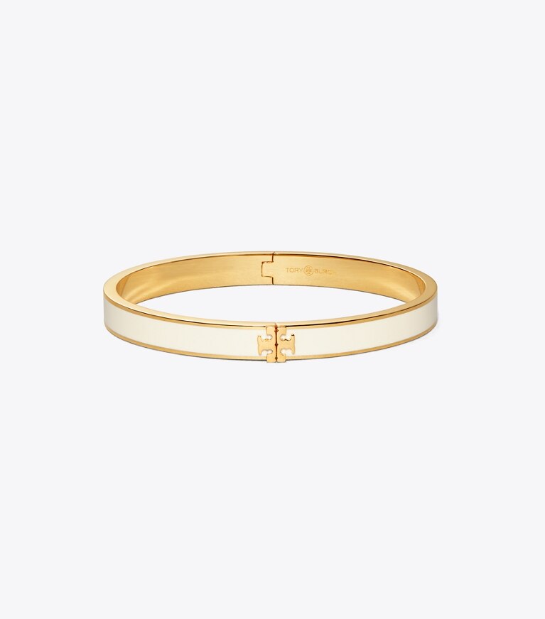 Tory Burch designer bracelets Kira Enameled Slim Bracelet in Tory Gold/New Ivory front