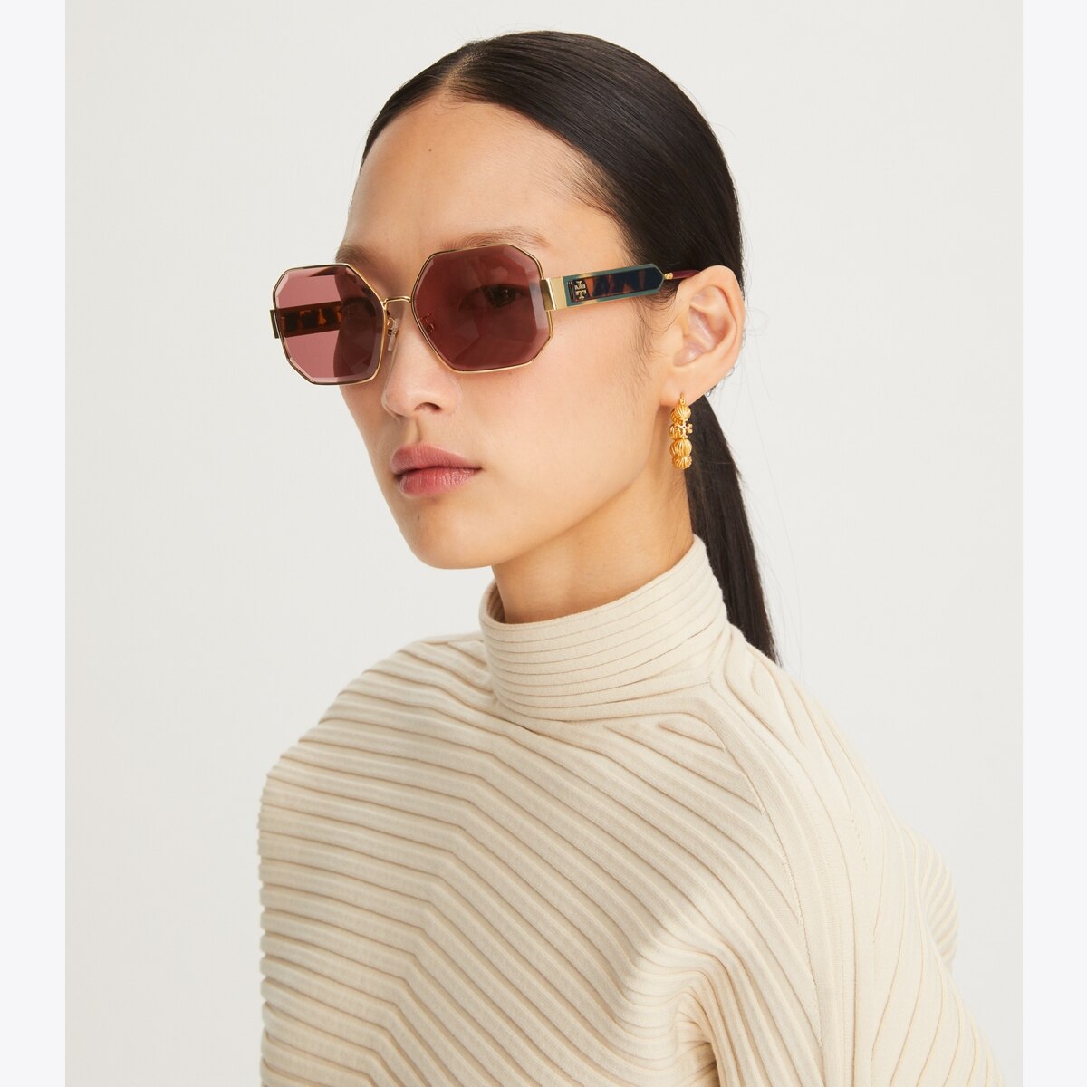 Kira Faceted Geometric Sunglasses: Women's Accessories