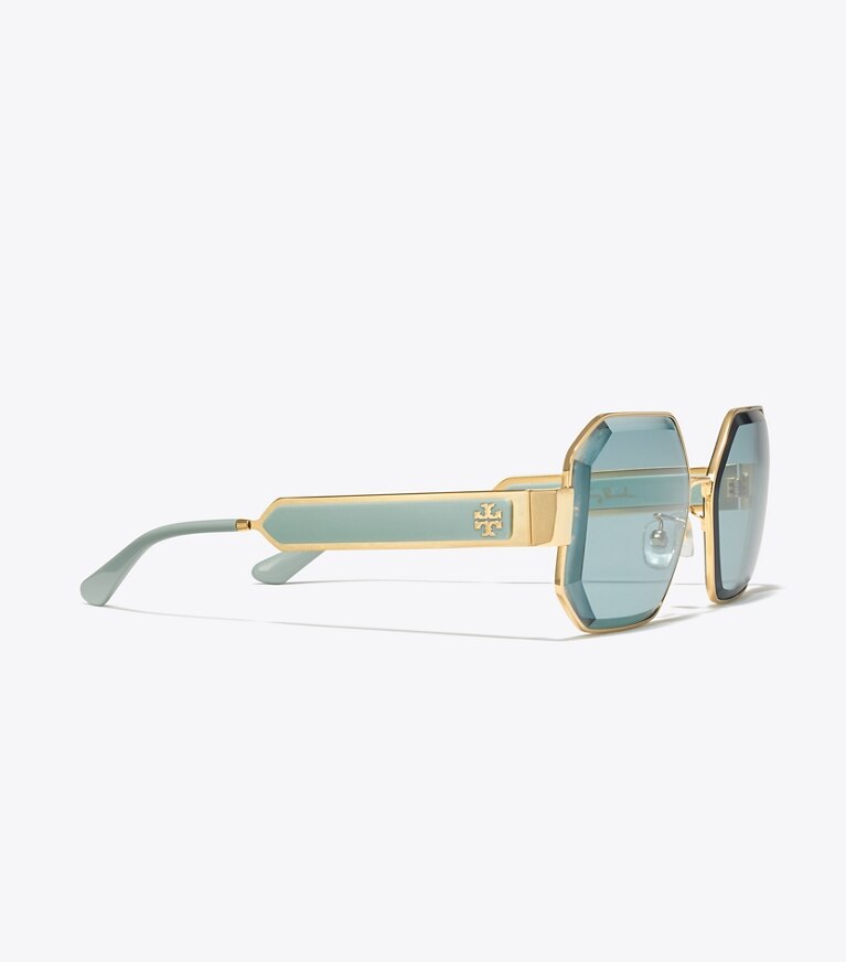 Kira Faceted Geometric Sunglasses: Women's Designer