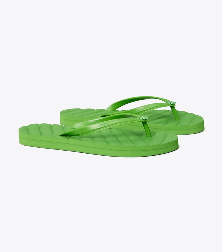 Tory Burch designer sandals Kira Flip-Flop in Bright Clover angle