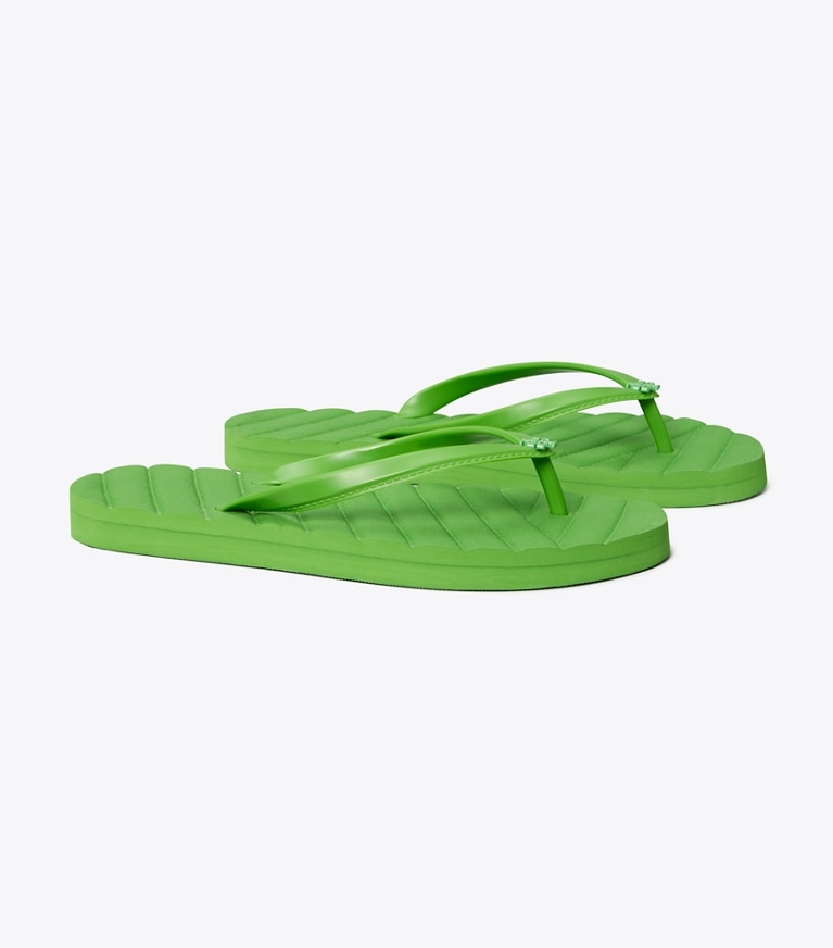 Tory Burch designer sandals Kira Flip-Flop in Bright Clover angle