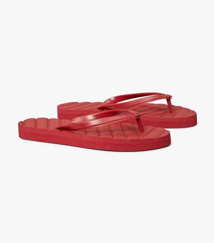 Tory Burch designer sandals Kira Flip-Flop in TORY RED angle