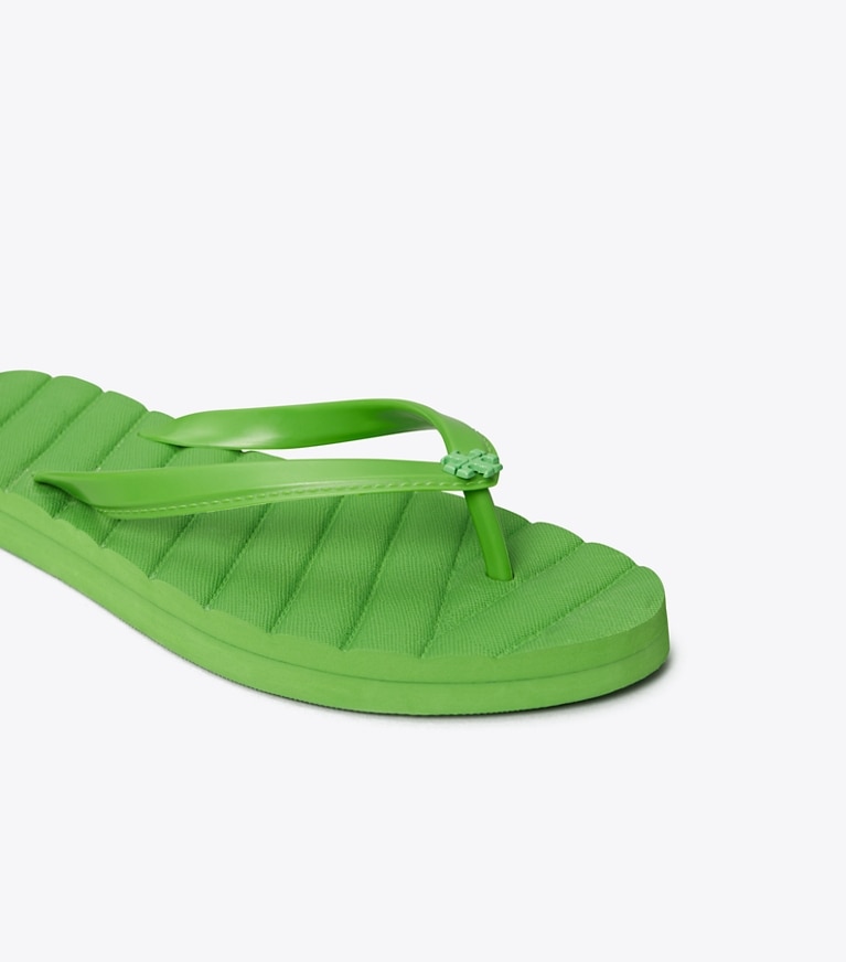 Tory Burch designer sandals Kira Flip-Flop in Bright Clover angle