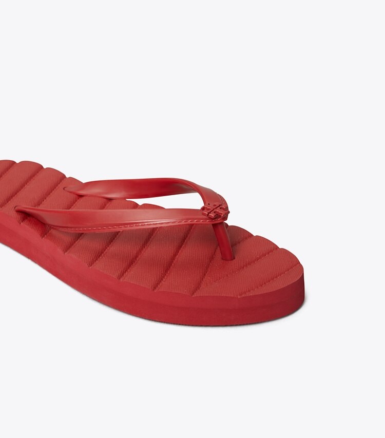 Tory Burch designer sandals Kira Flip-Flop in TORY RED detail
