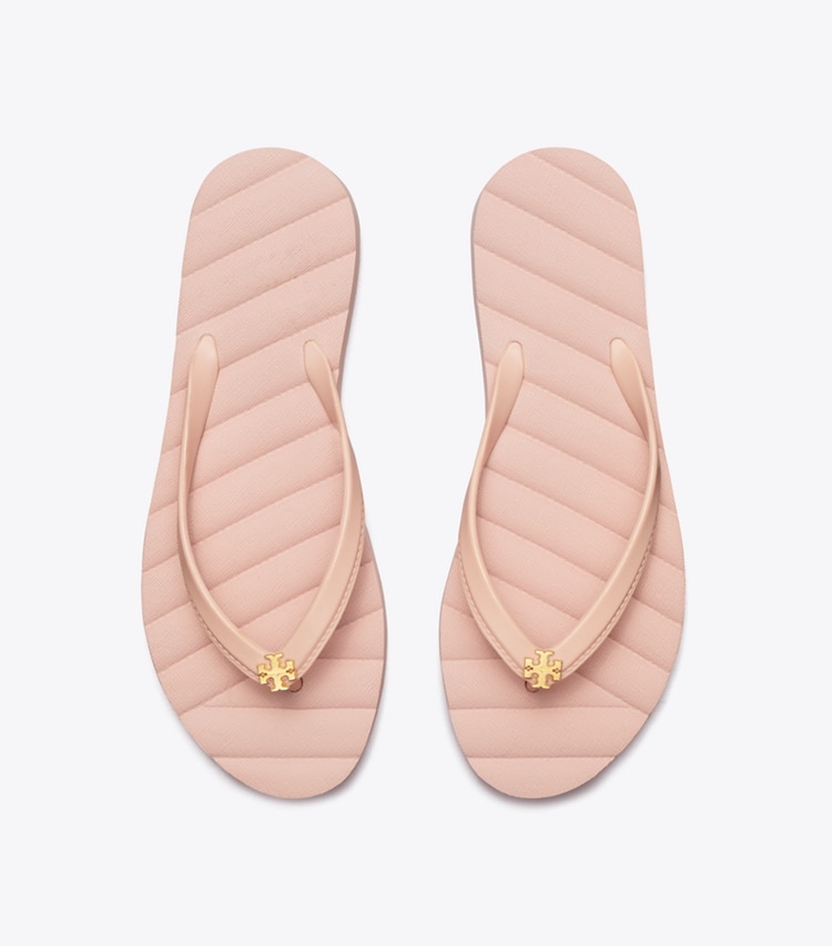 Tory Burch designer sandals Kira Flip-Flop in MEADOWSWEET / GOLD overhead