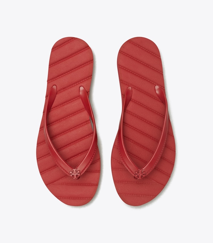 Tory Burch designer sandals Kira Flip-Flop in TORY RED overhead