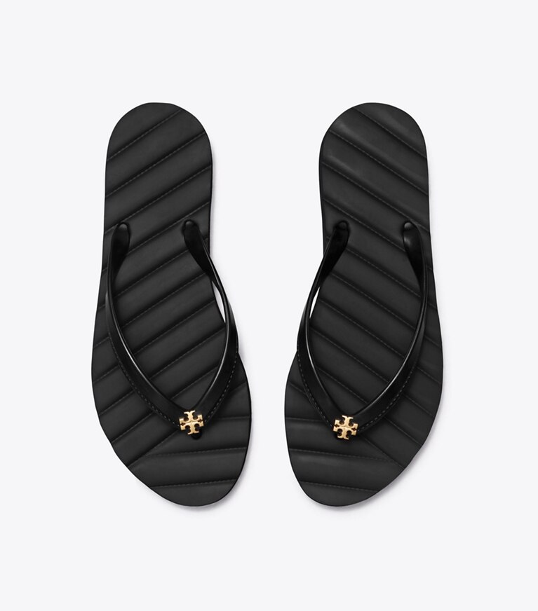 Black designer flip flops on sale