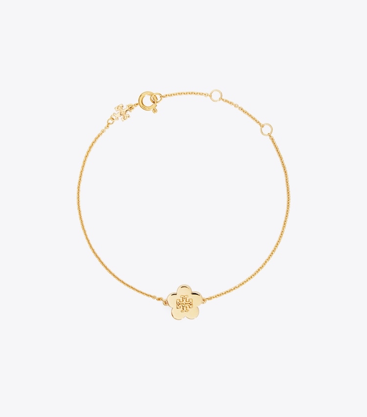 Tory Burch designer bracelets Kira Flower Bracelet in Tory Gold front