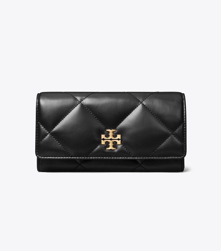 Tory Burch designer geldbörsen Kira Geldbörse mit Rautensteppung und Umschlag in Black angle