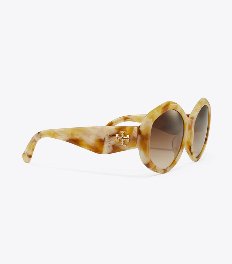 Tory Burch designer sunglasses & eyewear Kira Geometric Sunglasses in HONEY TORTOISE/BROWN GRADIENT front