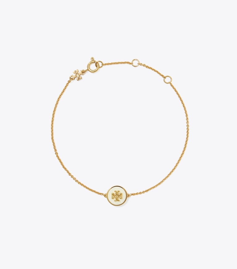 Tory Burch designer armbänder Kira Gliederarmband mit Emaille in Tory Gold / New Ivory front