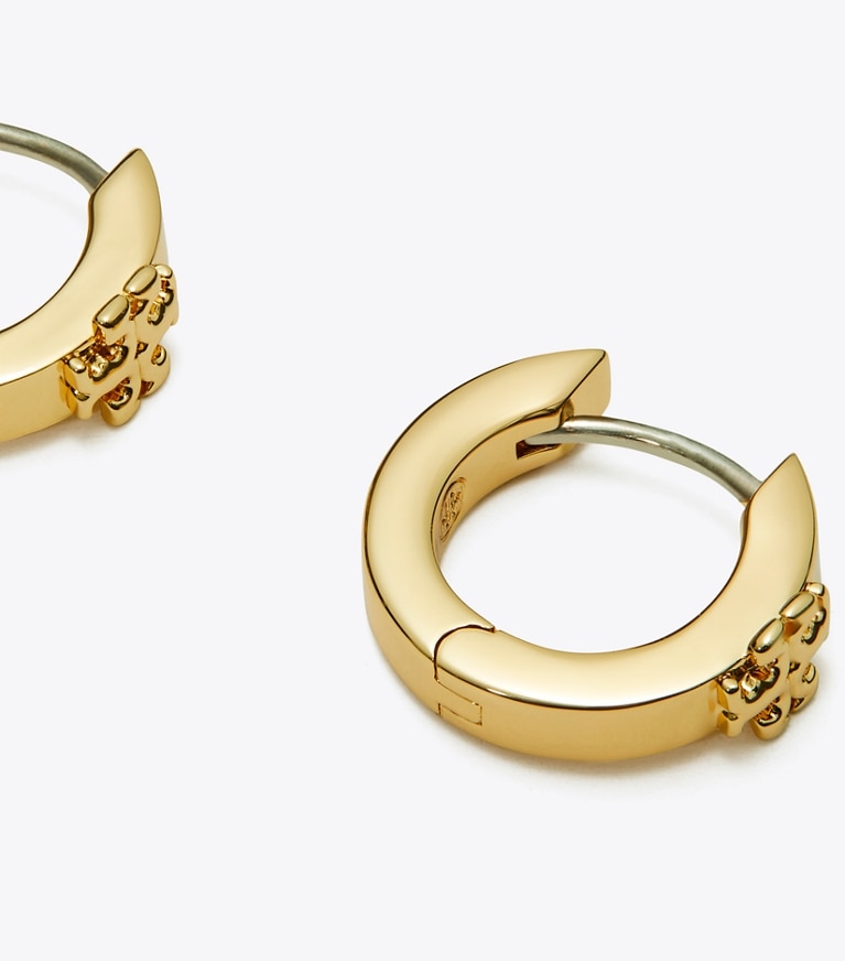 Tory Burch designer ohrringe Kira Huggie Ohrring in Tory Gold front