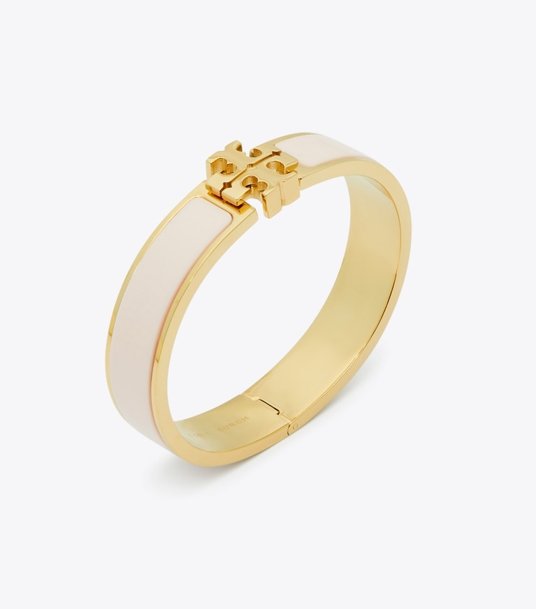 Tory Burch designer armbänder Kira Icon mit Emaille in Tory Gold / Ballet Pink front