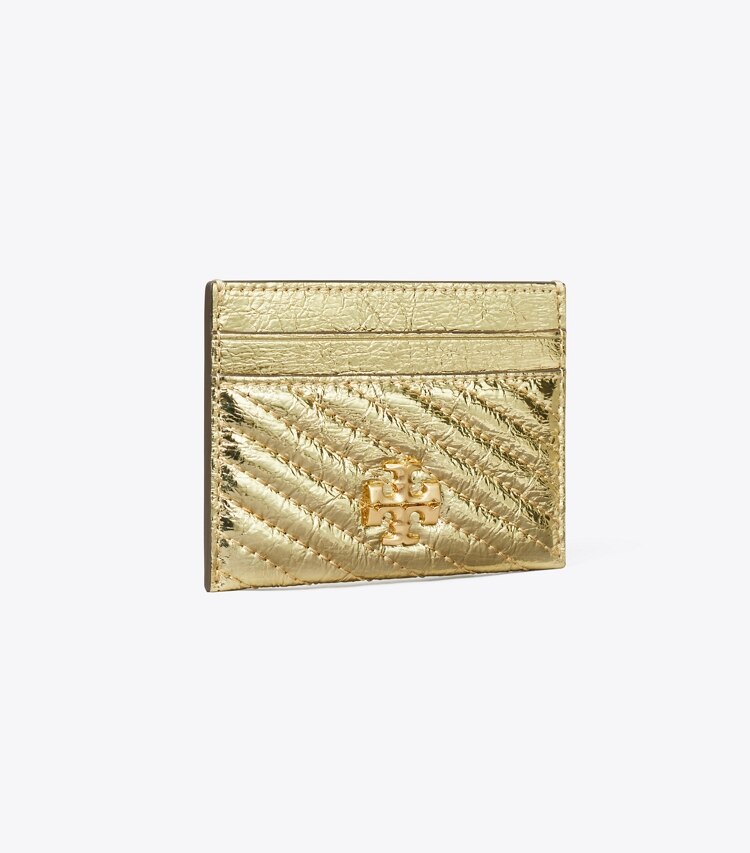 Tory Burch designer kartenetuis Kira Kartenetui in Metallic mit Bikersteppung in Gold angle