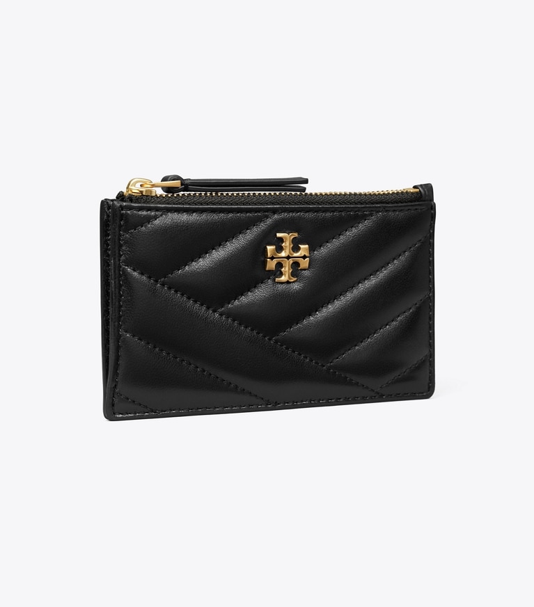 Tory Burch designer kartenetuis Kira Kartenetui mit Chevronmuster und Reißverschluss in Black angle