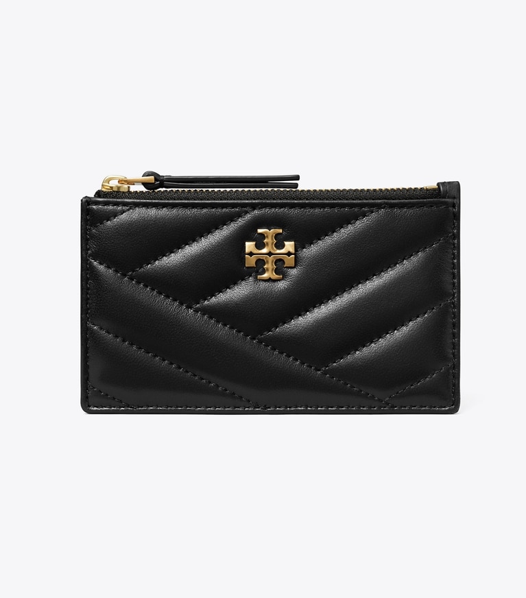 Tory Burch designer kartenetuis Kira Kartenetui mit Chevronmuster und Reißverschluss in Black angle
