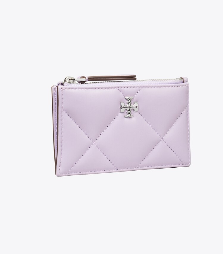 Tory Burch designer kartenetuis Kira Kartenetui mit Rautensteppung und Reißverschluss in Purple Heather angle
