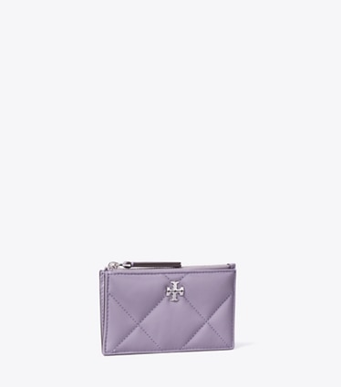 Tory Burch designer kartenetuis Kira Kartenetui mit Rautensteppung und Reißverschluss in Lavender angle