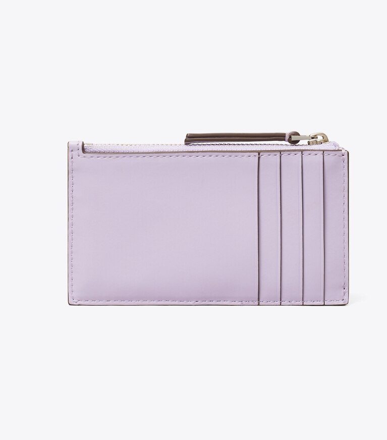 Tory Burch designer kartenetuis Kira Kartenetui mit Rautensteppung und Reißverschluss in Purple Heather angle