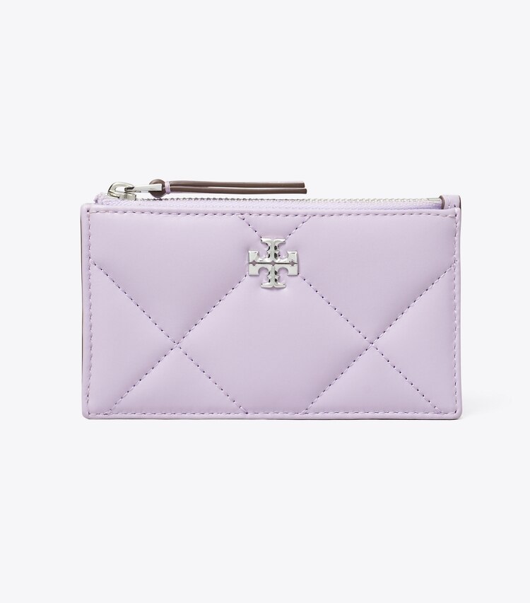 Tory Burch designer kartenetuis Kira Kartenetui mit Rautensteppung und Reißverschluss in Purple Heather front