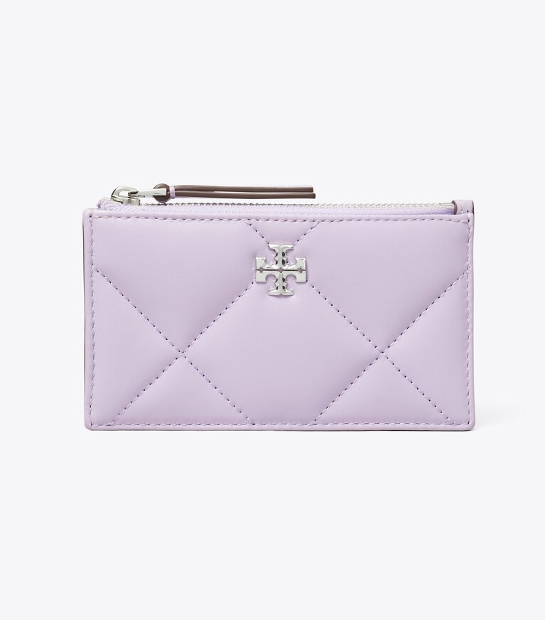 Tory Burch designer kartenetuis Kira Kartenetui mit Rautensteppung und Reißverschluss in Purple Heather angle