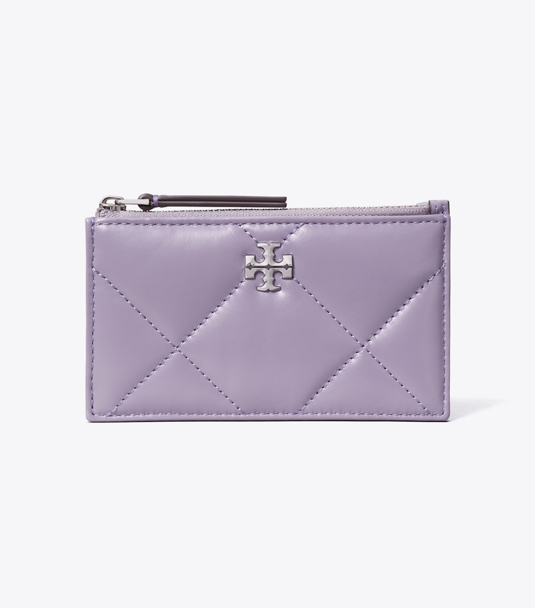 Tory Burch designer kartenetuis Kira Kartenetui mit Rautensteppung und Reißverschluss in Lavender front