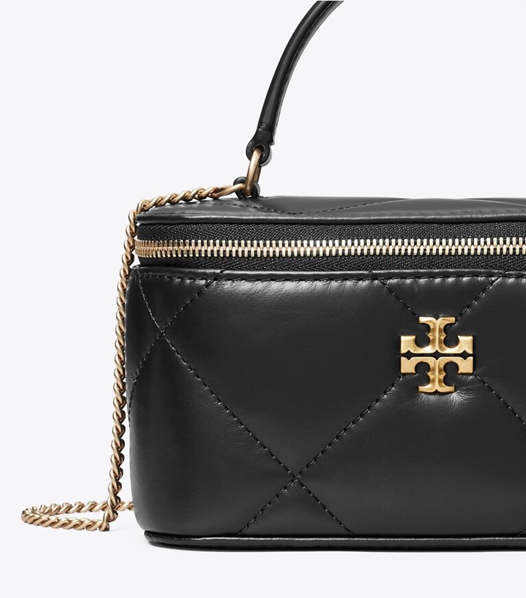 Tory Burch designer kleine taschen Kira Kosmetiktasche mit Rautensteppung in Black angle