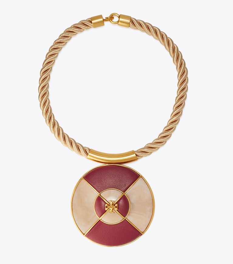 Tory burch KIRA LEATHER hot PENDANT NECKLACE