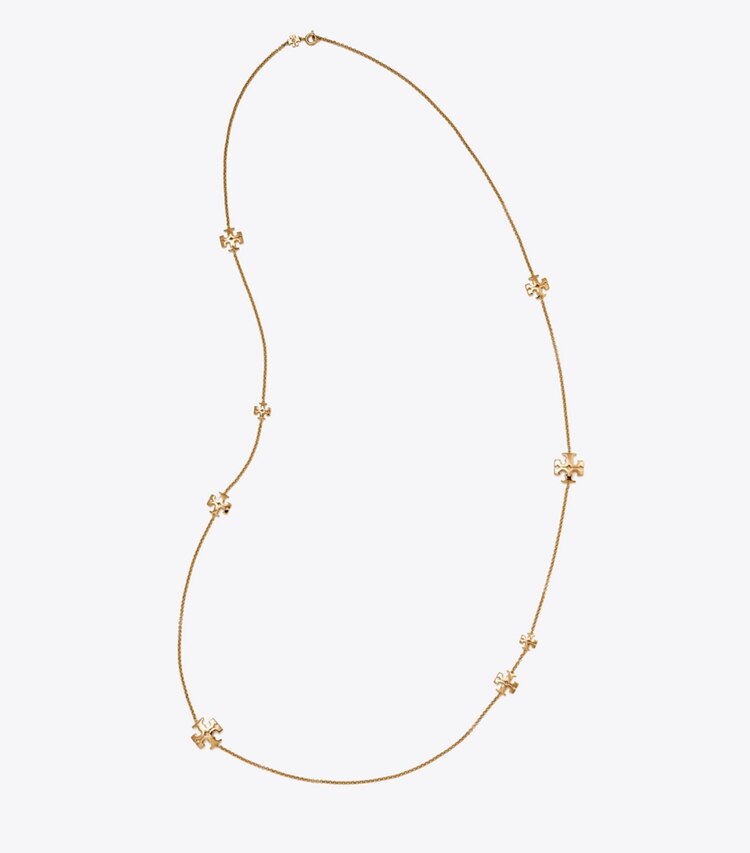 Tory Burch designer necklaces Kira Long Necklace in Tory Gold overhead