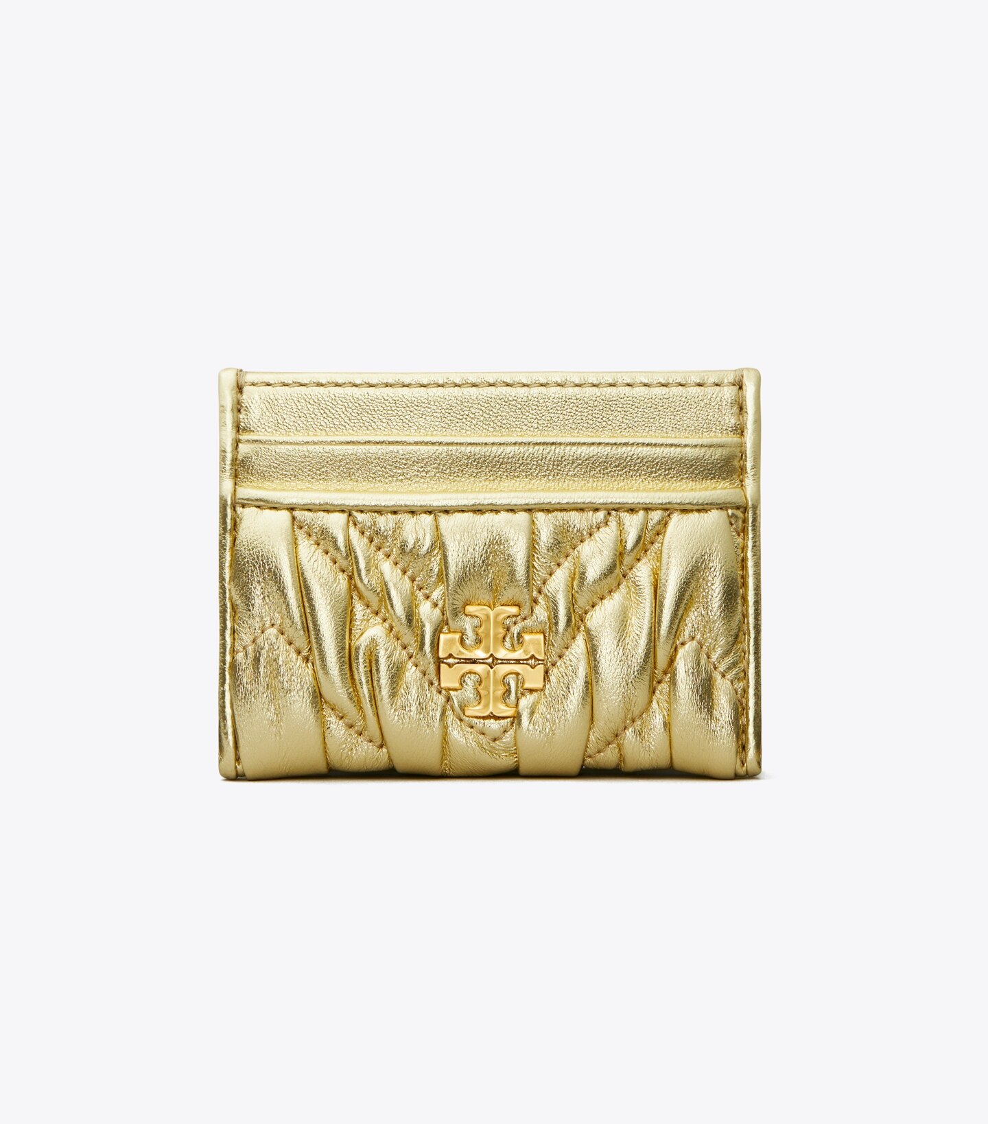 Kira Metallic Diamond Ruched Card Case