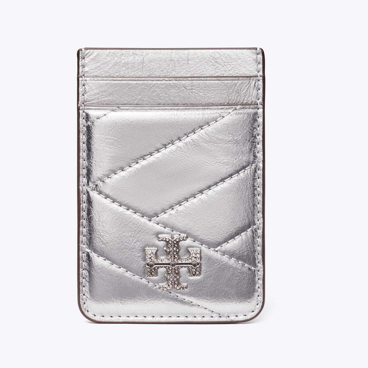Kira Metallic Pavé Logo Card Pocket: Women