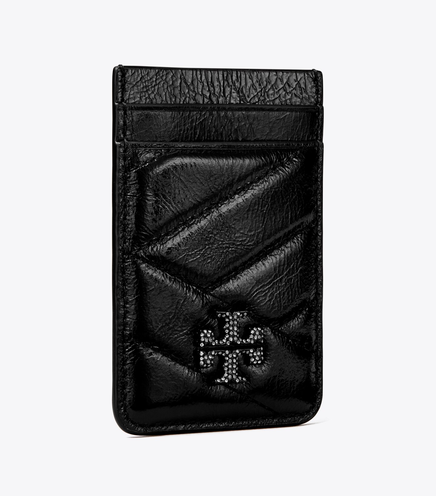 Kira Metallic Pavé Logo Card Pocket