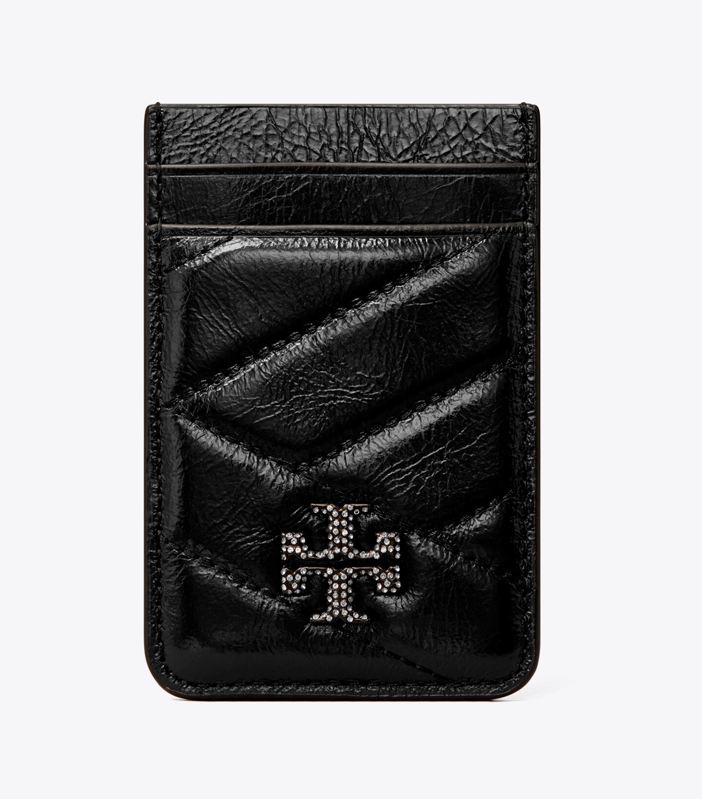 Kira Metallic Pavé Logo Card Pocket